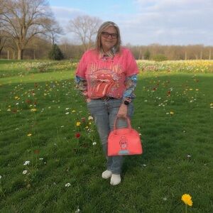 Kate Spade Pink Satchel with custom painted Bubblegum Girl collection One of One